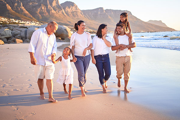 Family on the beach